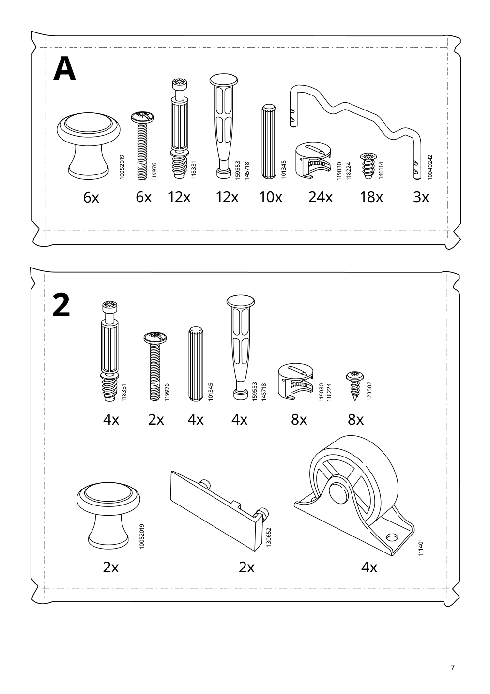 Assembly instructions for IKEA Hauga 4 drawer chest white | Page 7 - IKEA HAUGA storage combination with drawers 595.478.85