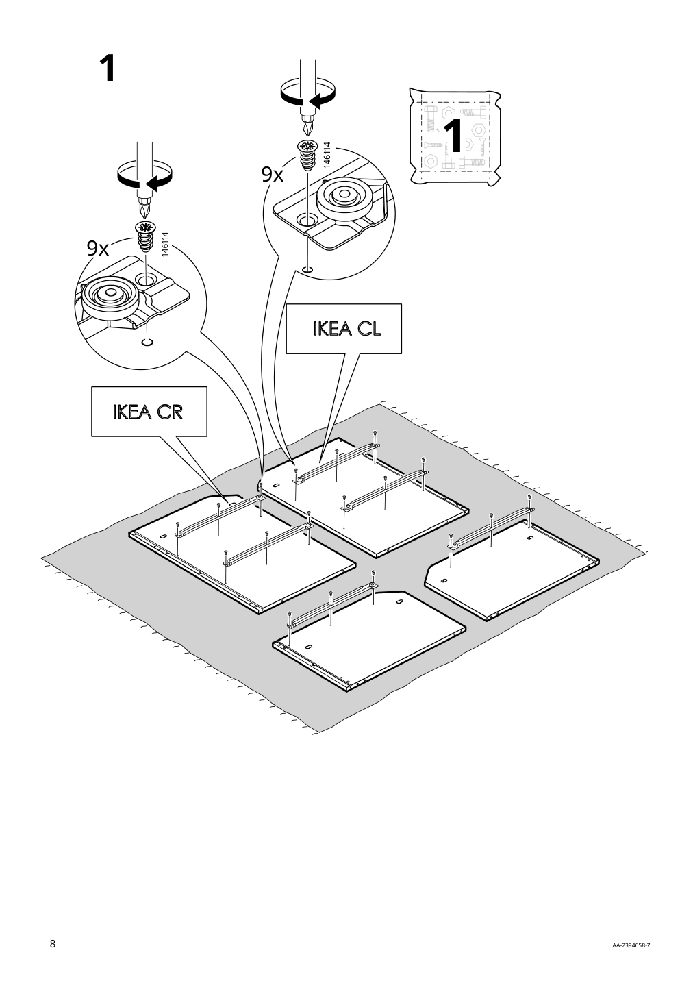 Assembly instructions for IKEA Hauga 4 drawer chest white | Page 8 - IKEA HAUGA storage combination with drawers 595.478.85