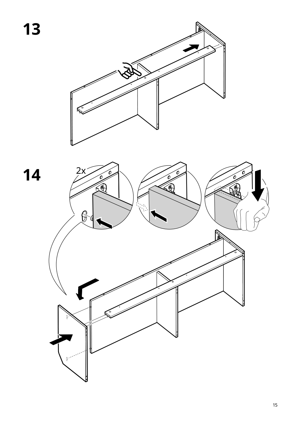 Assembly instructions for IKEA Hauga 8 drawer dresser white | Page 15 - IKEA HAUGA 8-drawer dresser 305.728.23