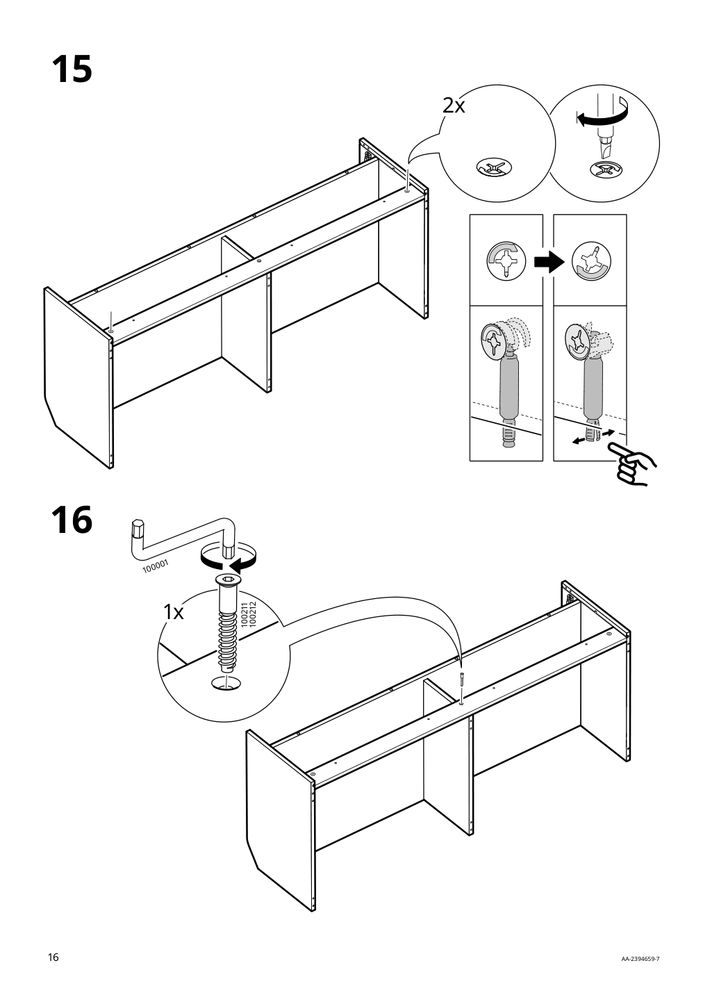 Assembly instructions for IKEA Hauga 8 drawer dresser white | Page 16 - IKEA HAUGA 8-drawer dresser 305.728.23