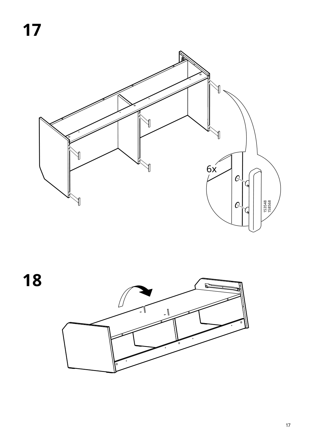 Assembly instructions for IKEA Hauga 8 drawer dresser white | Page 17 - IKEA HAUGA 8-drawer dresser 305.728.23