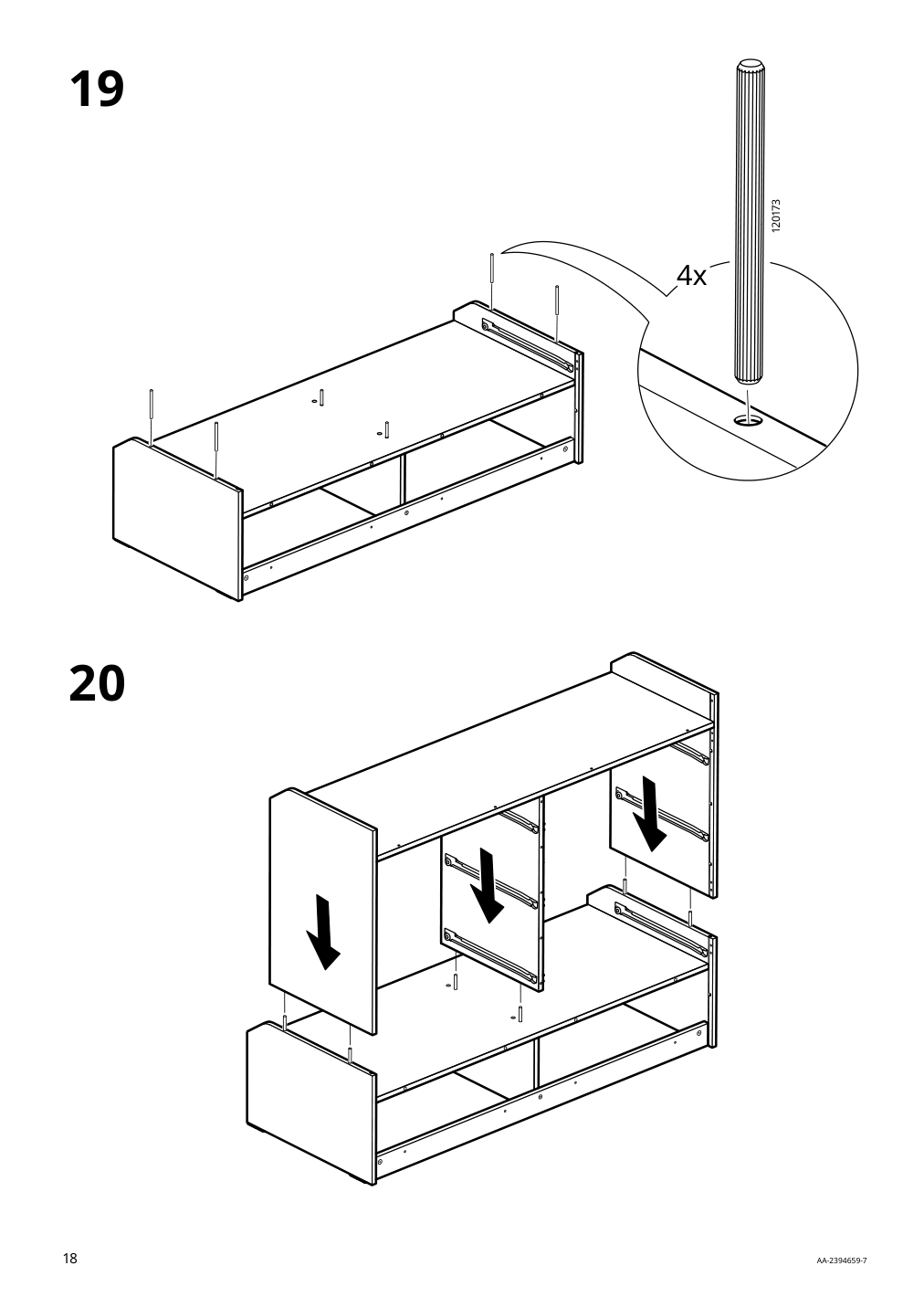 Assembly instructions for IKEA Hauga 8 drawer dresser white | Page 18 - IKEA HAUGA 8-drawer dresser 305.728.23