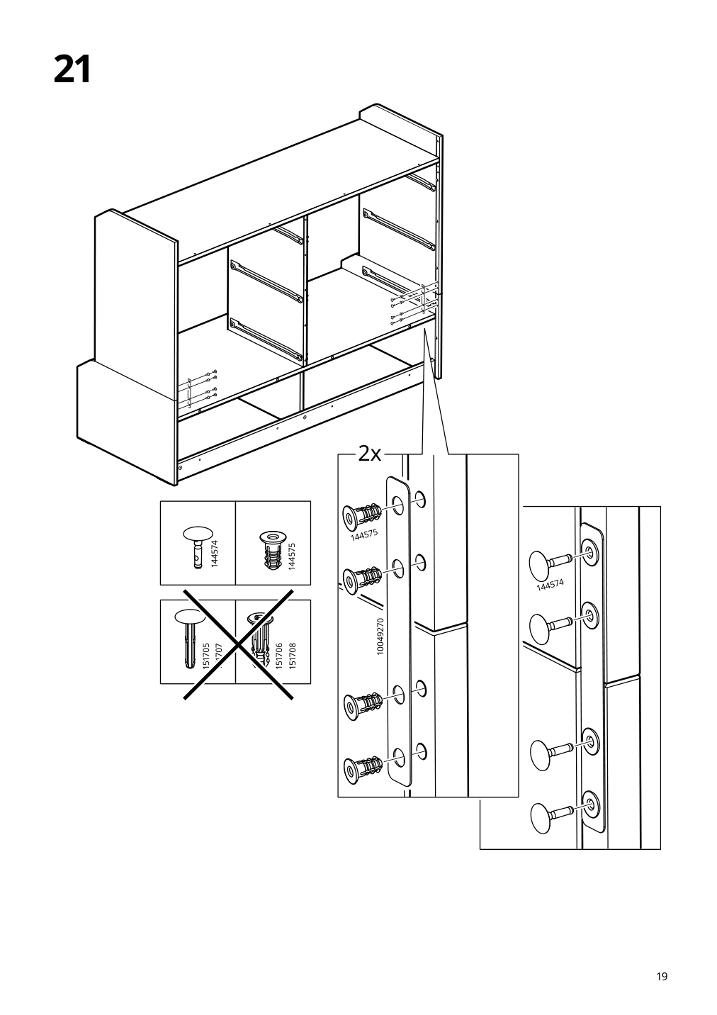 Assembly instructions for IKEA Hauga 8 drawer dresser white | Page 19 - IKEA HAUGA 8-drawer dresser 305.728.23