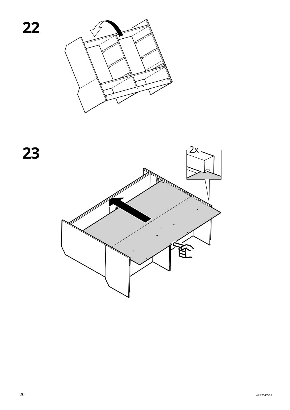 Assembly instructions for IKEA Hauga 8 drawer dresser white | Page 20 - IKEA HAUGA 8-drawer dresser 305.728.23