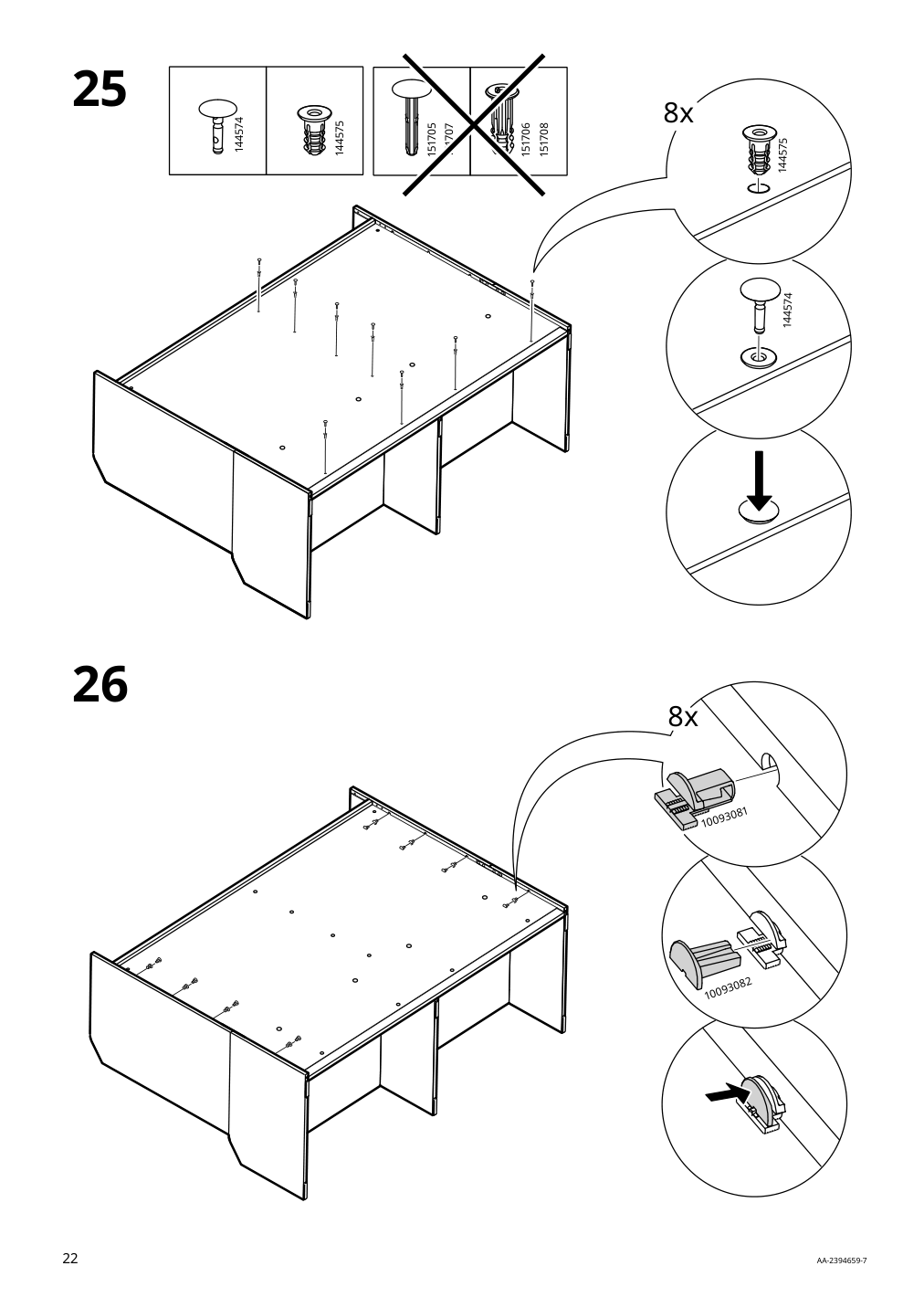 Assembly instructions for IKEA Hauga 8 drawer dresser white | Page 22 - IKEA HAUGA 8-drawer dresser 305.728.23