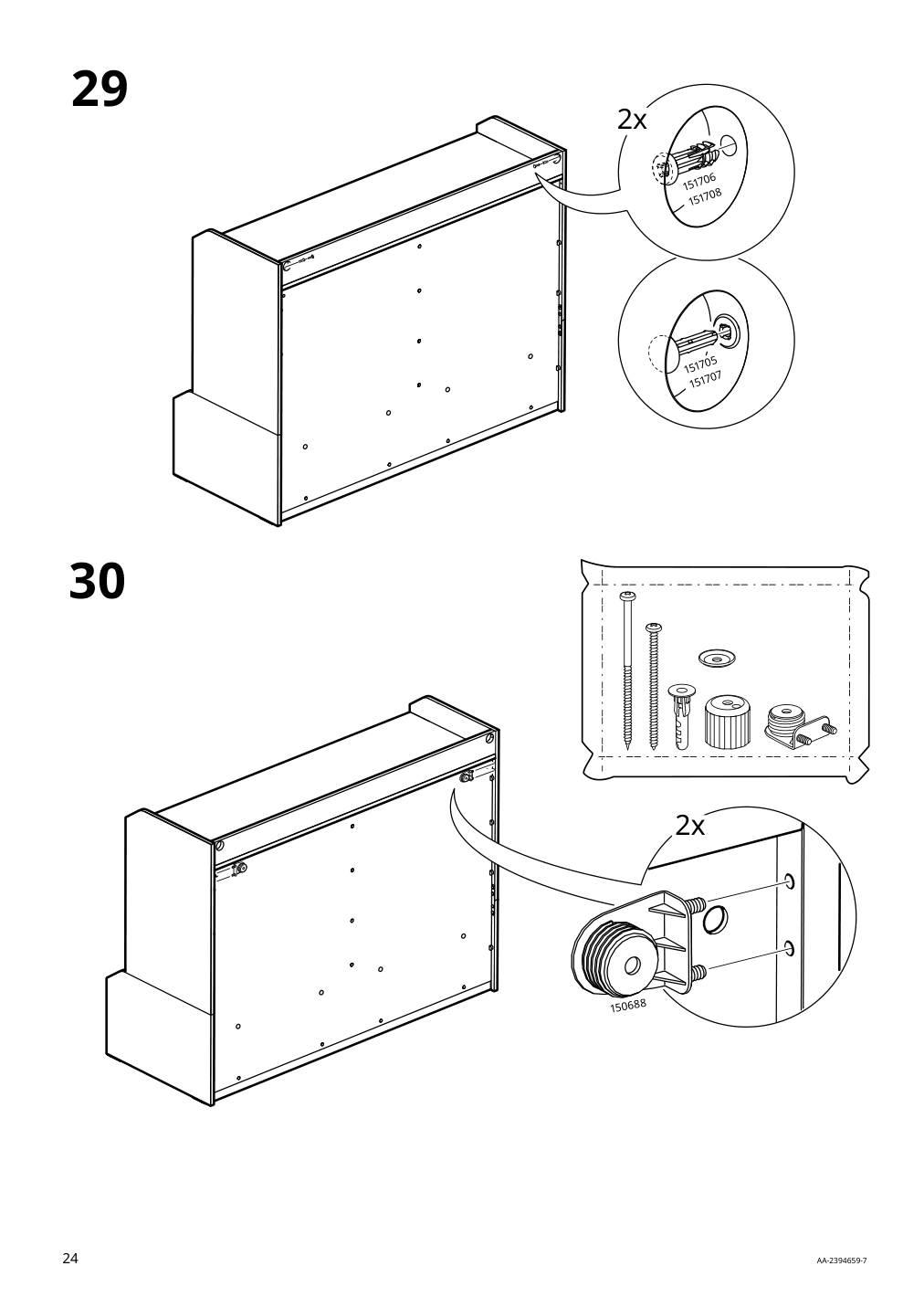 Assembly instructions for IKEA Hauga 8 drawer dresser white | Page 24 - IKEA HAUGA 8-drawer dresser 305.728.23