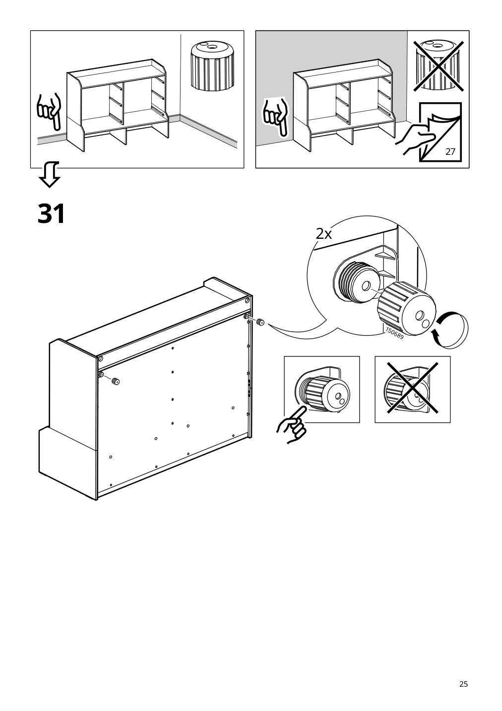 Assembly instructions for IKEA Hauga 8 drawer dresser white | Page 25 - IKEA HAUGA 8-drawer dresser 305.728.23