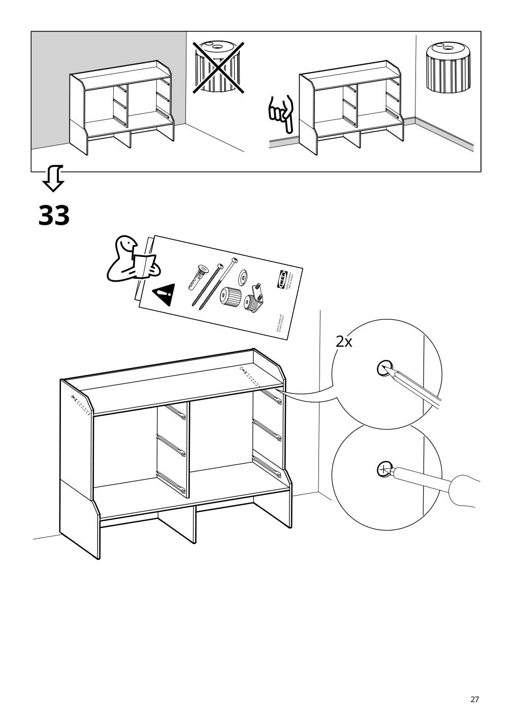 Assembly instructions for IKEA Hauga 8 drawer dresser white | Page 27 - IKEA HAUGA 8-drawer dresser 305.728.23