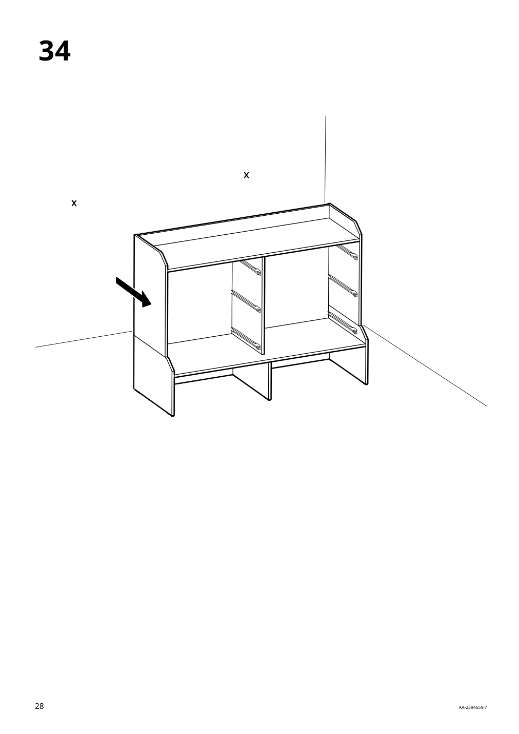 Assembly instructions for IKEA Hauga 8 drawer dresser white | Page 28 - IKEA HAUGA 8-drawer dresser 305.728.23