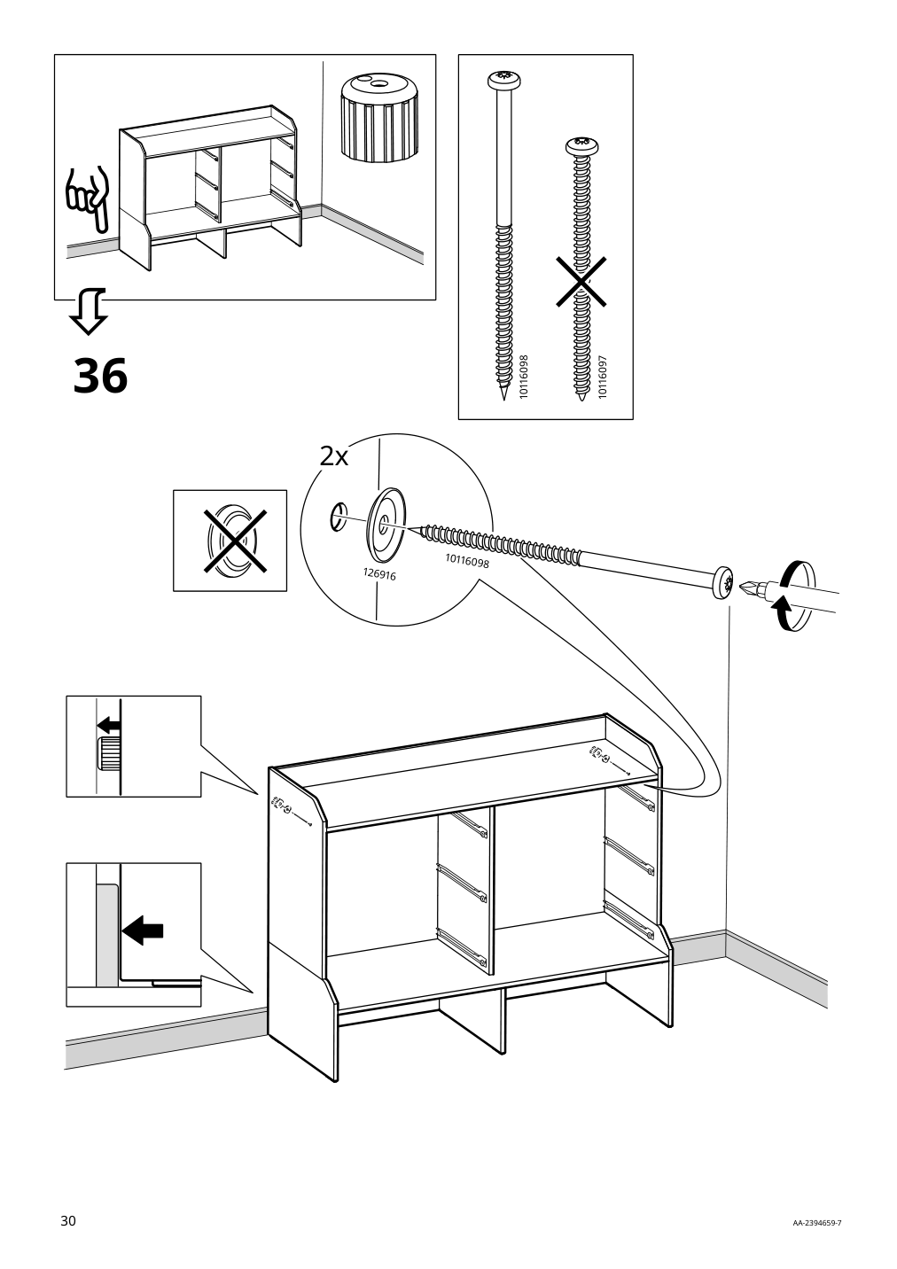 Assembly instructions for IKEA Hauga 8 drawer dresser white | Page 30 - IKEA HAUGA 8-drawer dresser 305.728.23