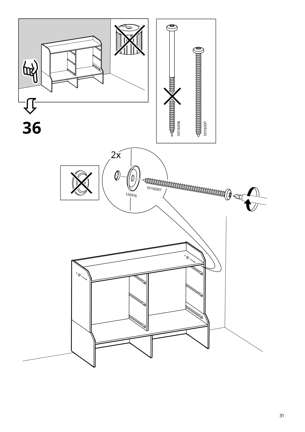 Assembly instructions for IKEA Hauga 8 drawer dresser white | Page 31 - IKEA HAUGA 8-drawer dresser 305.728.23