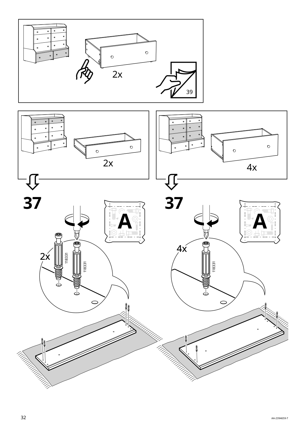 Assembly instructions for IKEA Hauga 8 drawer dresser white | Page 32 - IKEA HAUGA 8-drawer dresser 305.728.23