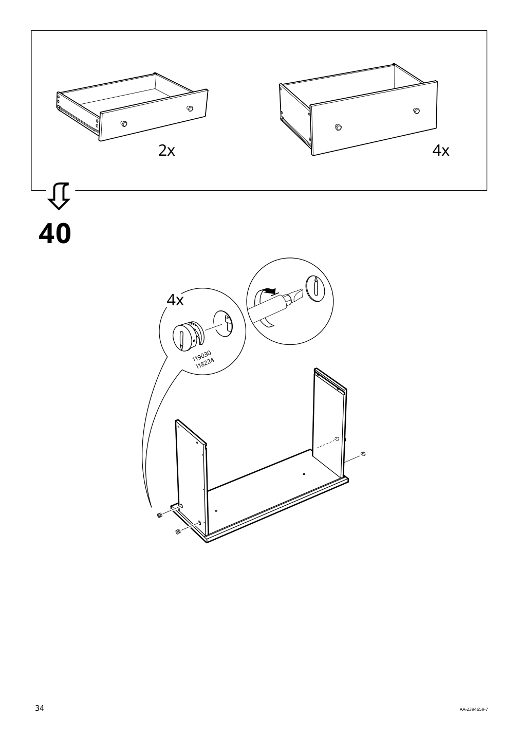 Assembly instructions for IKEA Hauga 8 drawer dresser white | Page 34 - IKEA HAUGA 8-drawer dresser 305.728.23