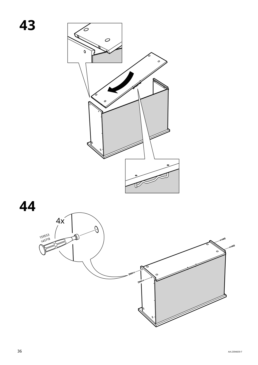 Assembly instructions for IKEA Hauga 8 drawer dresser white | Page 36 - IKEA HAUGA 8-drawer dresser 305.728.23