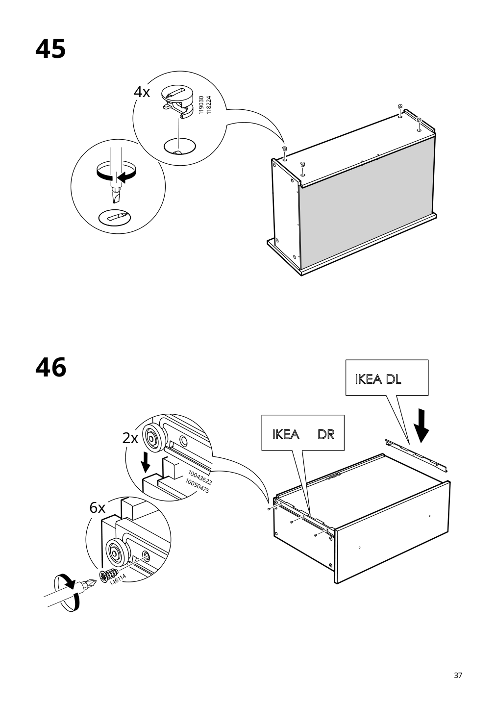 Assembly instructions for IKEA Hauga 8 drawer dresser white | Page 37 - IKEA HAUGA 8-drawer dresser 305.728.23