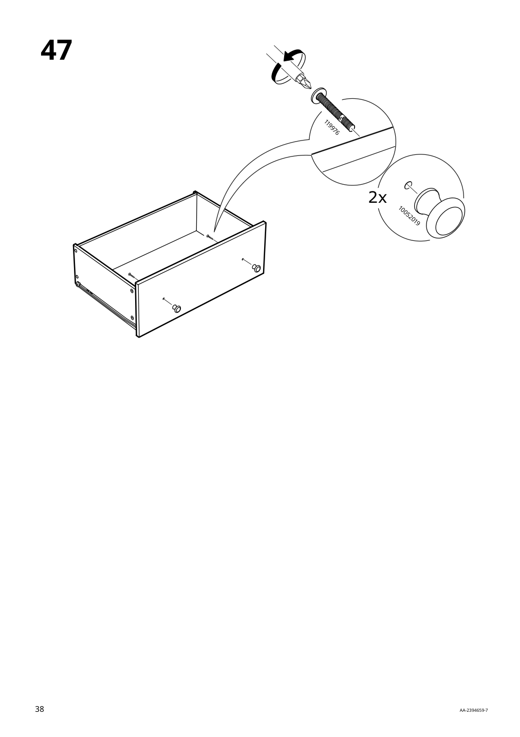 Assembly instructions for IKEA Hauga 8 drawer dresser white | Page 38 - IKEA HAUGA 8-drawer dresser 305.728.23