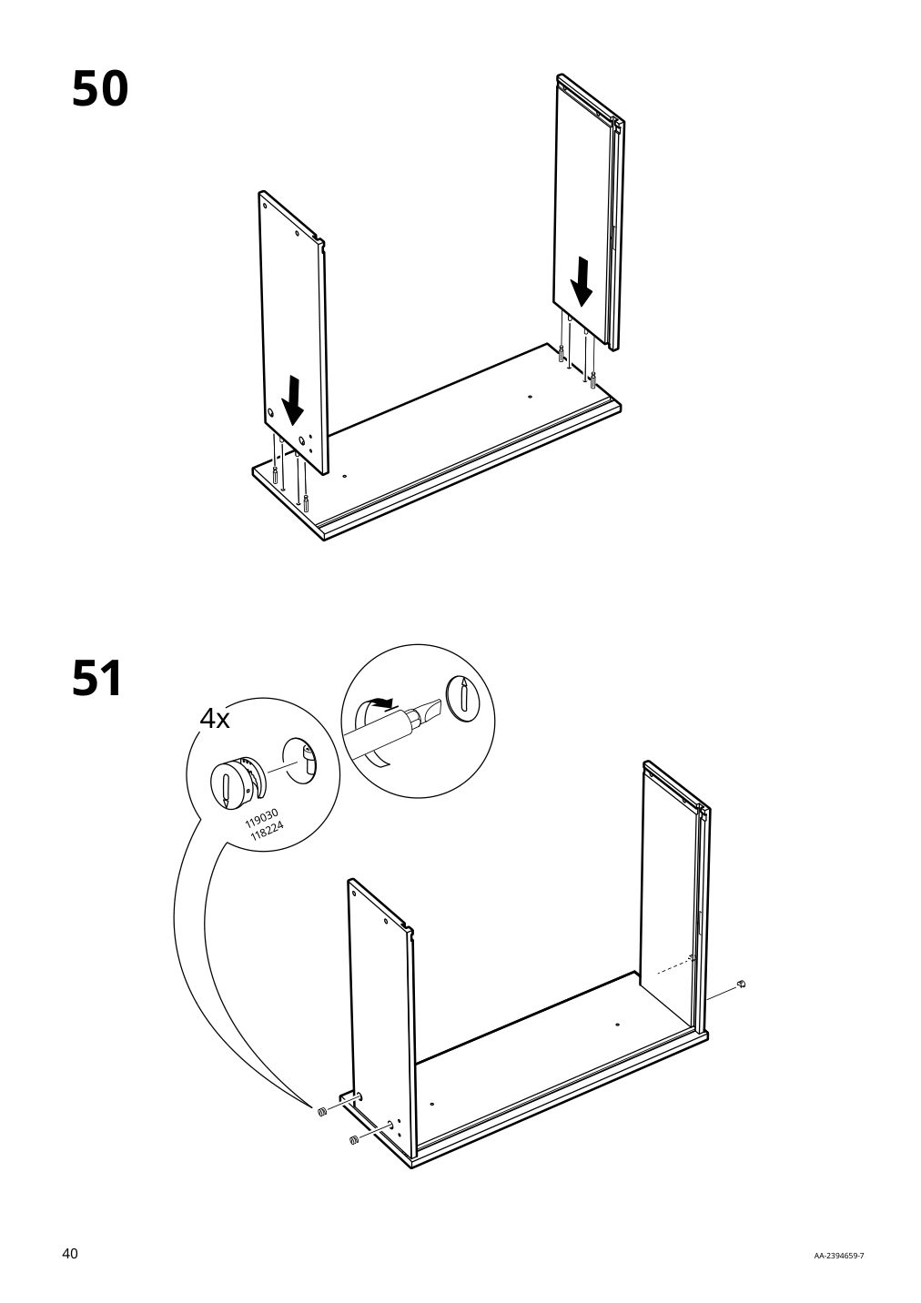 Assembly instructions for IKEA Hauga 8 drawer dresser white | Page 40 - IKEA HAUGA 8-drawer dresser 305.728.23