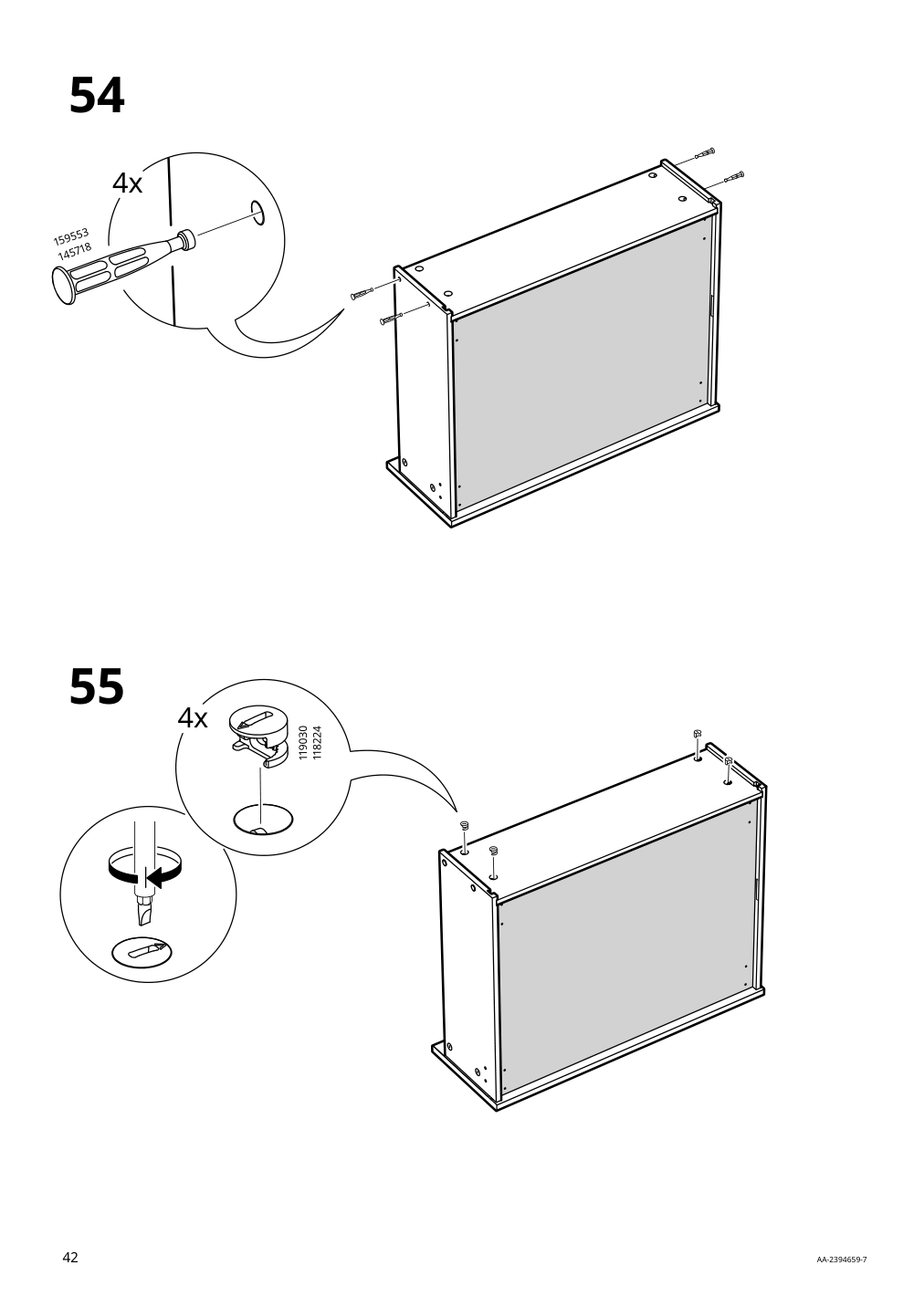 Assembly instructions for IKEA Hauga 8 drawer dresser white | Page 42 - IKEA HAUGA 8-drawer dresser 305.728.23