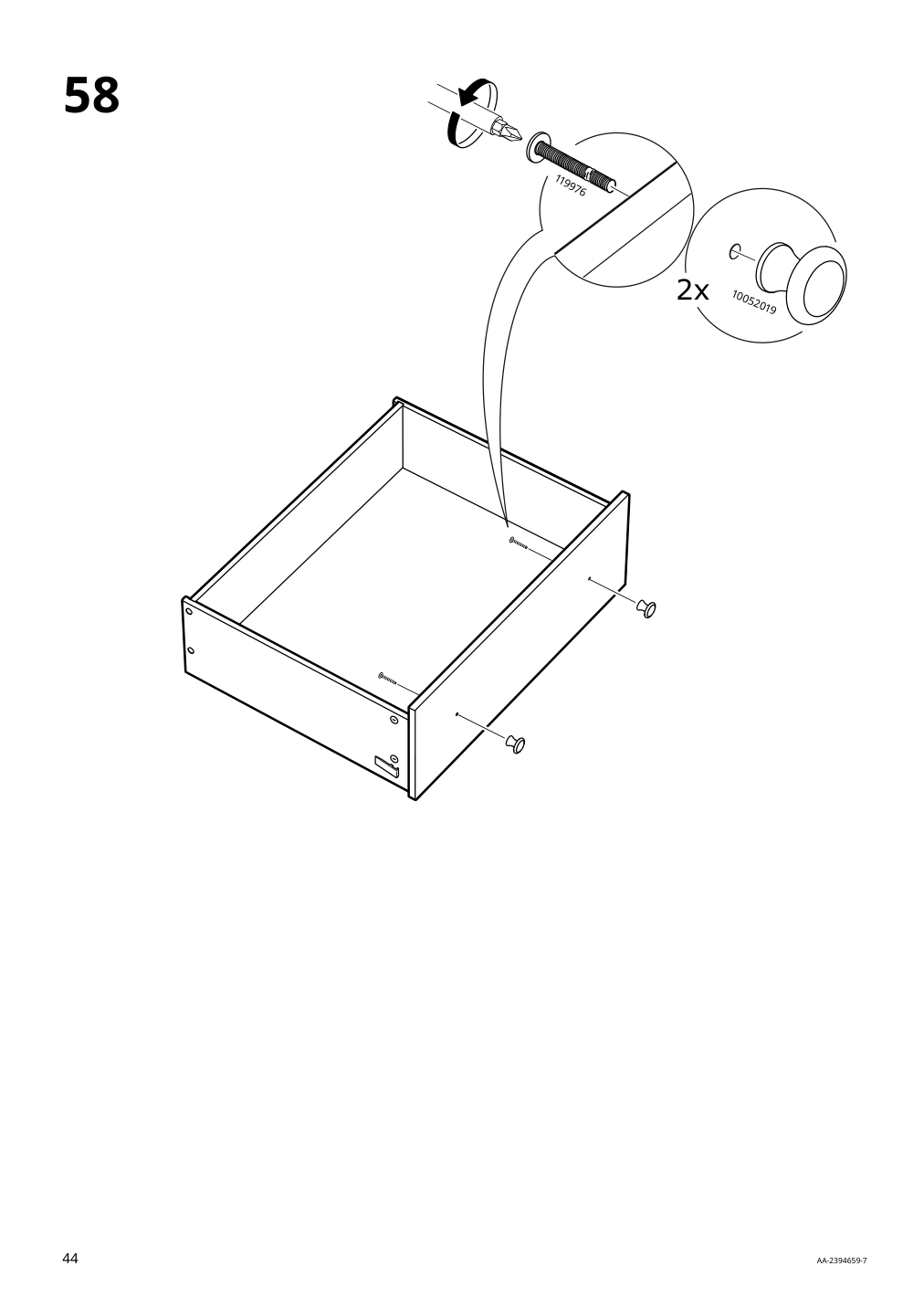 Assembly instructions for IKEA Hauga 8 drawer dresser white | Page 44 - IKEA HAUGA 8-drawer dresser 305.728.23