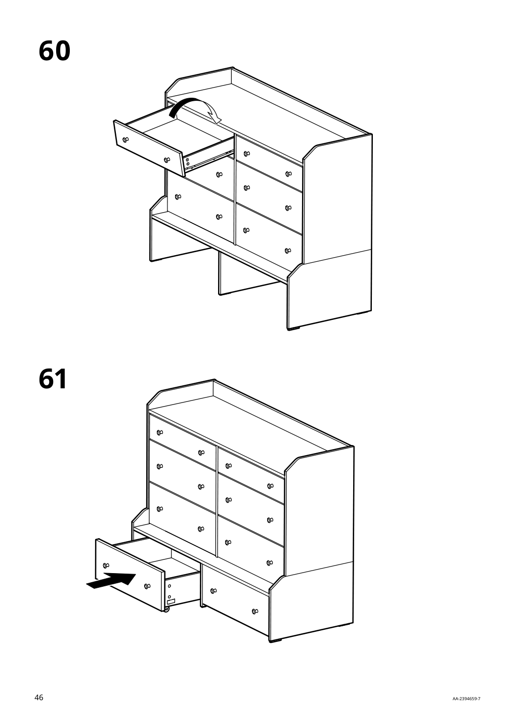 Assembly instructions for IKEA Hauga 8 drawer dresser white | Page 46 - IKEA HAUGA 8-drawer dresser 305.728.23