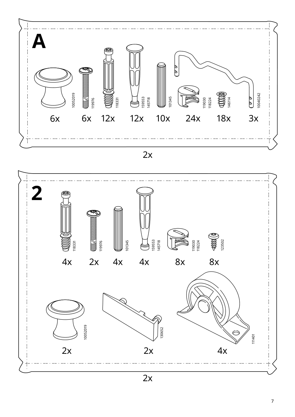 Assembly instructions for IKEA Hauga 8 drawer dresser white | Page 7 - IKEA HAUGA 8-drawer dresser 305.728.23