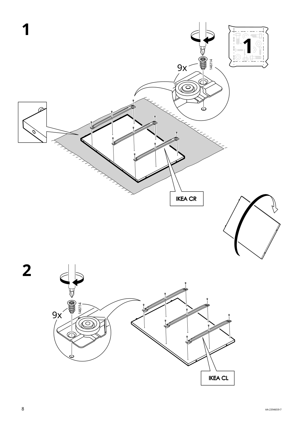 Assembly instructions for IKEA Hauga 8 drawer dresser white | Page 8 - IKEA HAUGA 8-drawer dresser 305.728.23