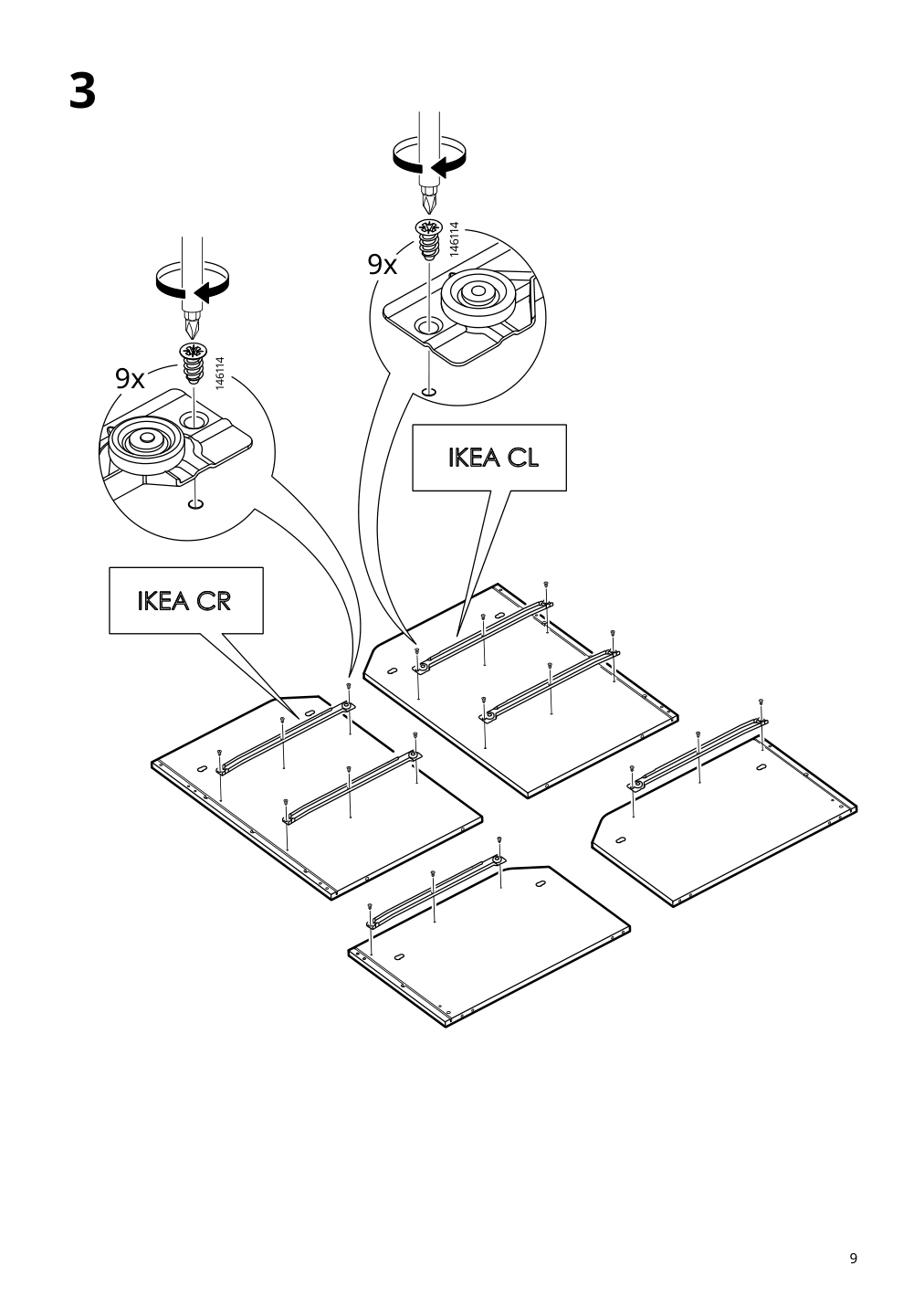 Assembly instructions for IKEA Hauga 8 drawer dresser white | Page 9 - IKEA HAUGA 8-drawer dresser 305.728.23