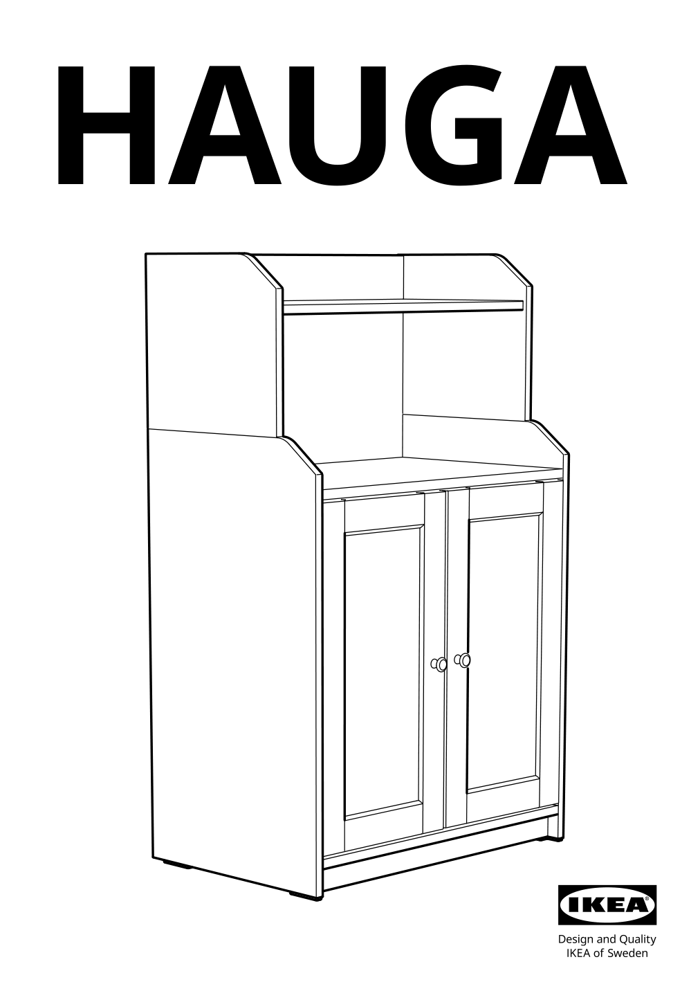 Assembly instructions for IKEA Hauga cabinet with 2 doors gray | Page 1 - IKEA HAUGA storage combination 693.886.35