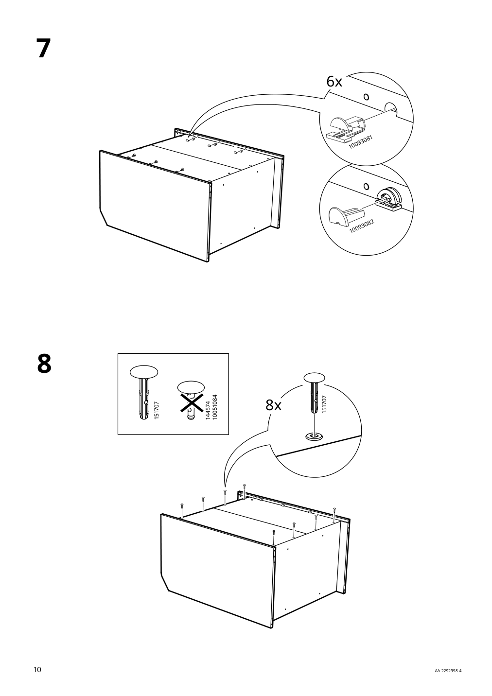 Assembly instructions for IKEA Hauga cabinet with 2 doors gray | Page 10 - IKEA HAUGA storage combination 693.886.35