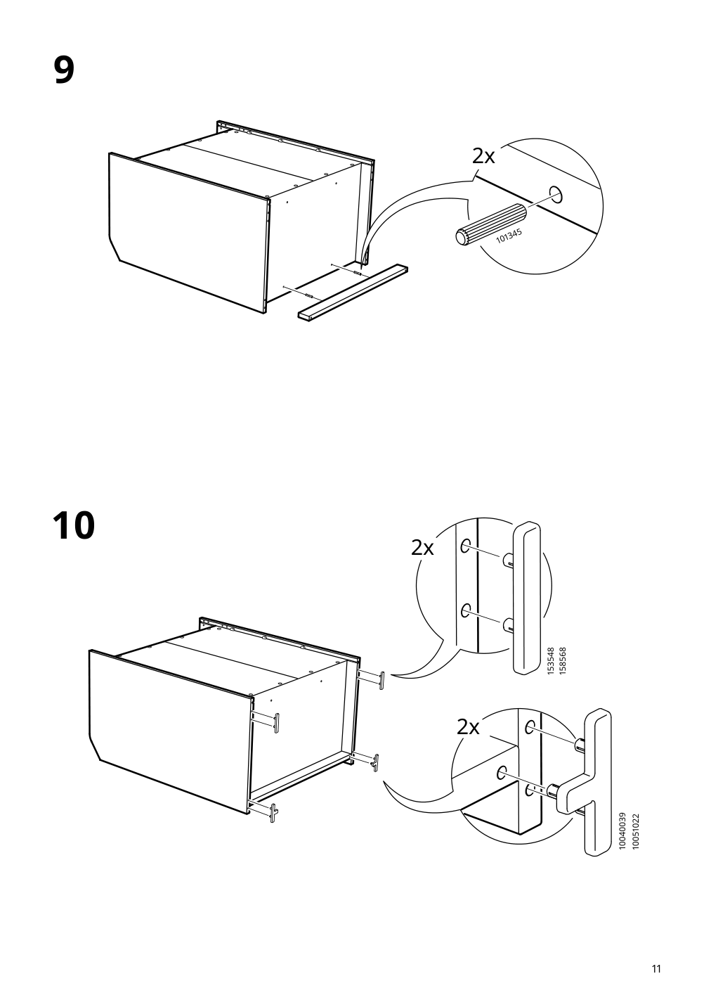 Assembly instructions for IKEA Hauga cabinet with 2 doors gray | Page 11 - IKEA HAUGA/BLECKBERGET desk and storage combination 094.365.02