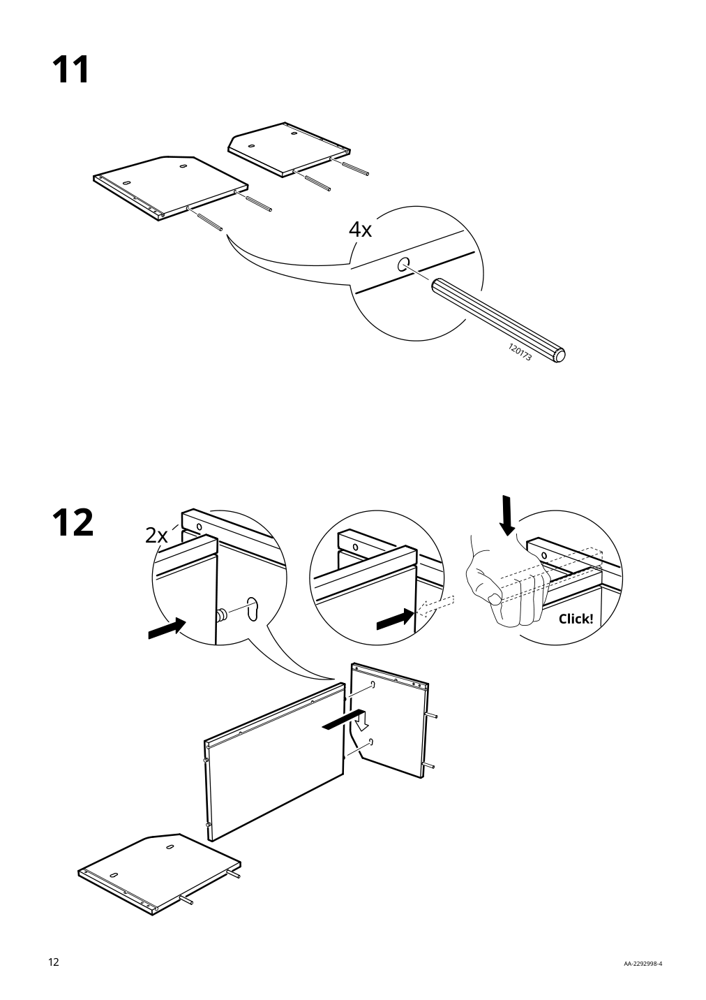 Assembly instructions for IKEA Hauga cabinet with 2 doors gray | Page 12 - IKEA HAUGA storage combination 093.886.43