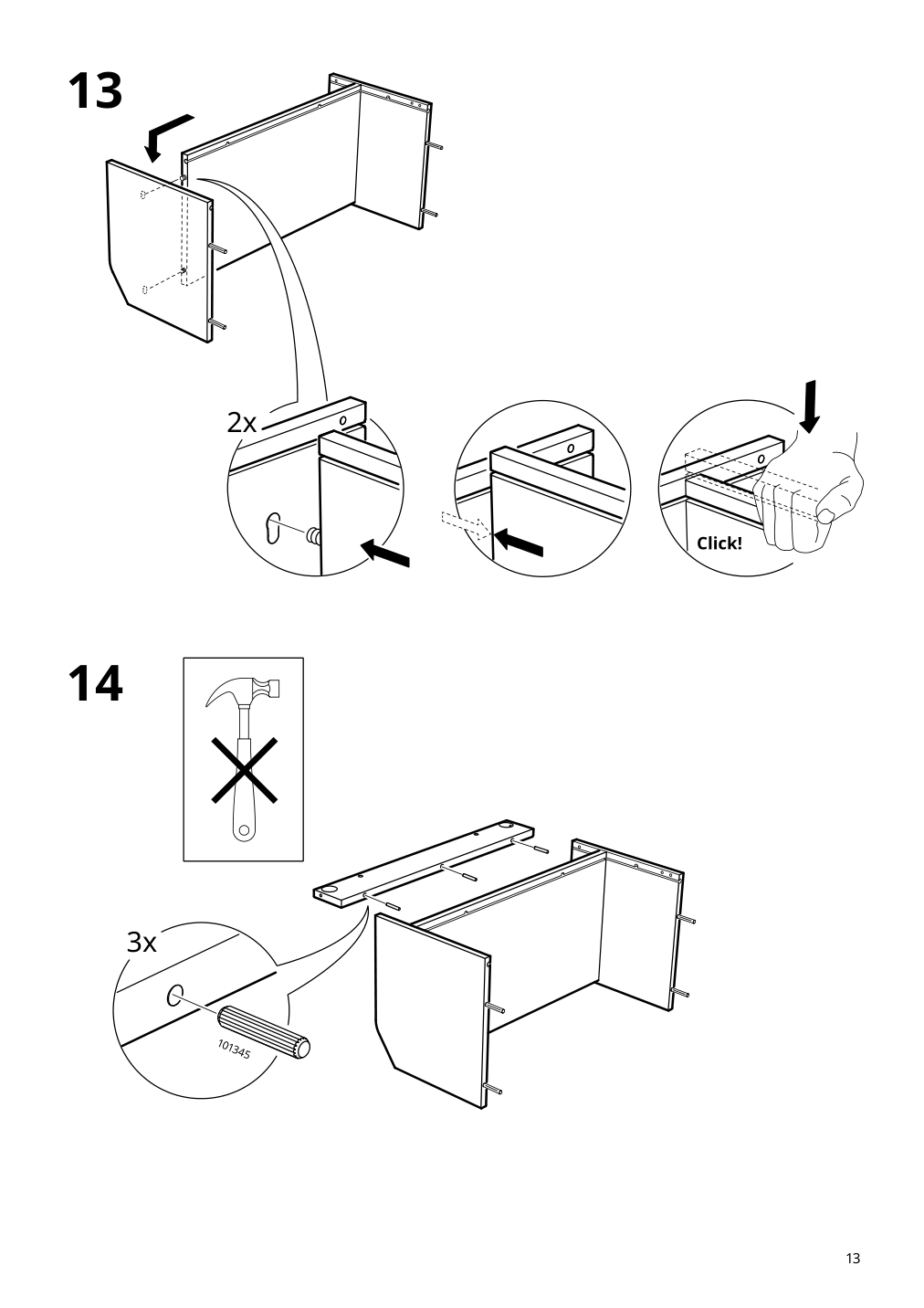 Assembly instructions for IKEA Hauga cabinet with 2 doors gray | Page 13 - IKEA HAUGA/BLECKBERGET desk and storage combination 094.365.02