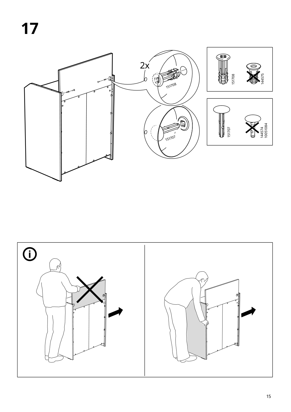 Assembly instructions for IKEA Hauga cabinet with 2 doors gray | Page 15 - IKEA HAUGA storage combination 693.886.35