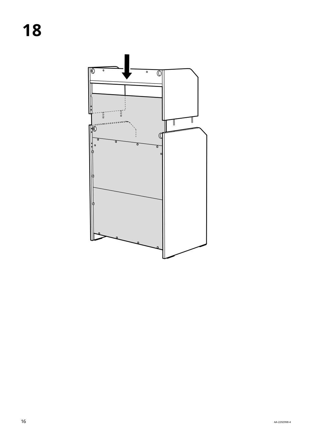 Assembly instructions for IKEA Hauga cabinet with 2 doors gray | Page 16 - IKEA HAUGA storage combination 093.886.43