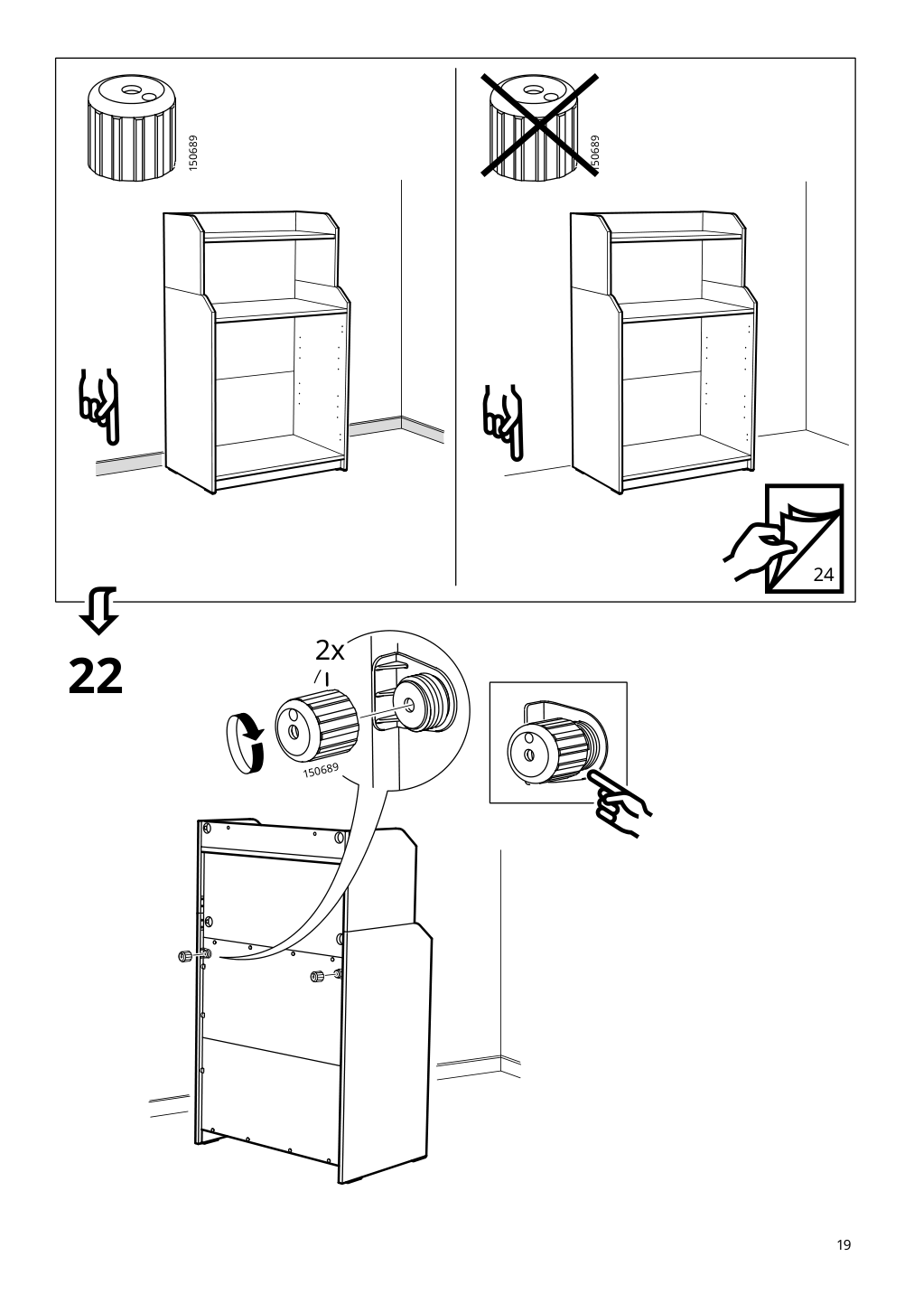 Assembly instructions for IKEA Hauga cabinet with 2 doors gray | Page 19 - IKEA HAUGA cabinet with 2 doors 404.150.50