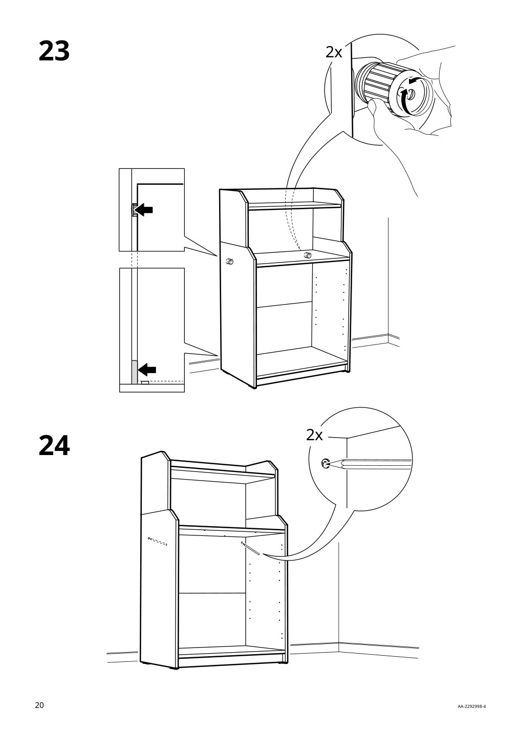 Assembly instructions for IKEA Hauga cabinet with 2 doors gray | Page 20 - IKEA HAUGA/BLECKBERGET desk and storage combination 094.365.02