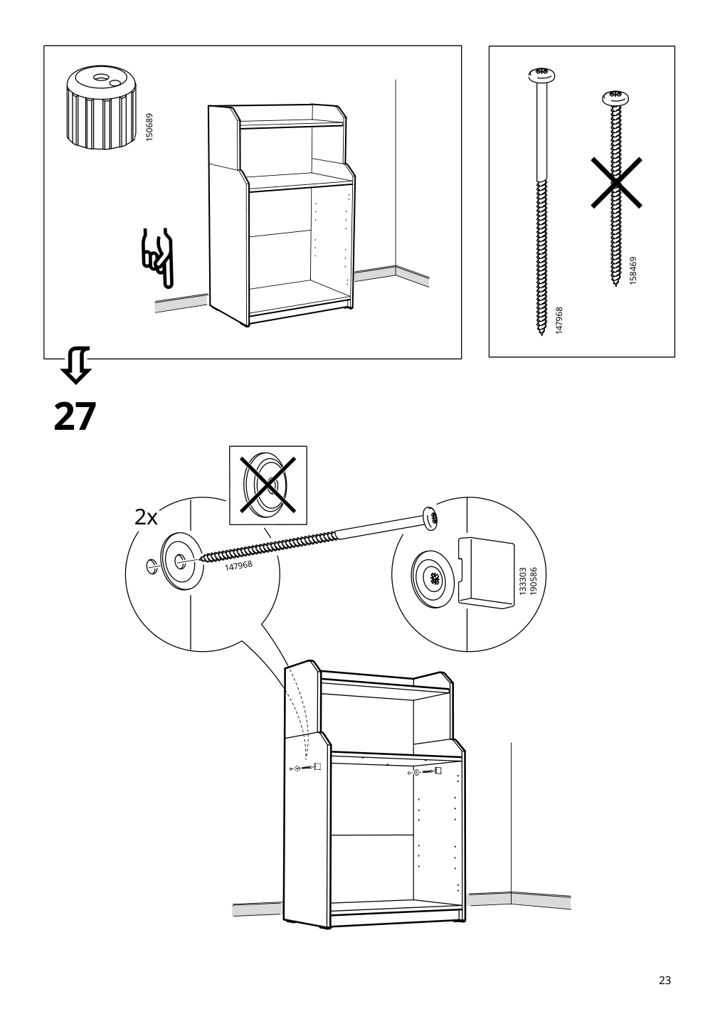 Assembly instructions for IKEA Hauga cabinet with 2 doors gray | Page 23 - IKEA HAUGA/BLECKBERGET desk and storage combination 094.365.02