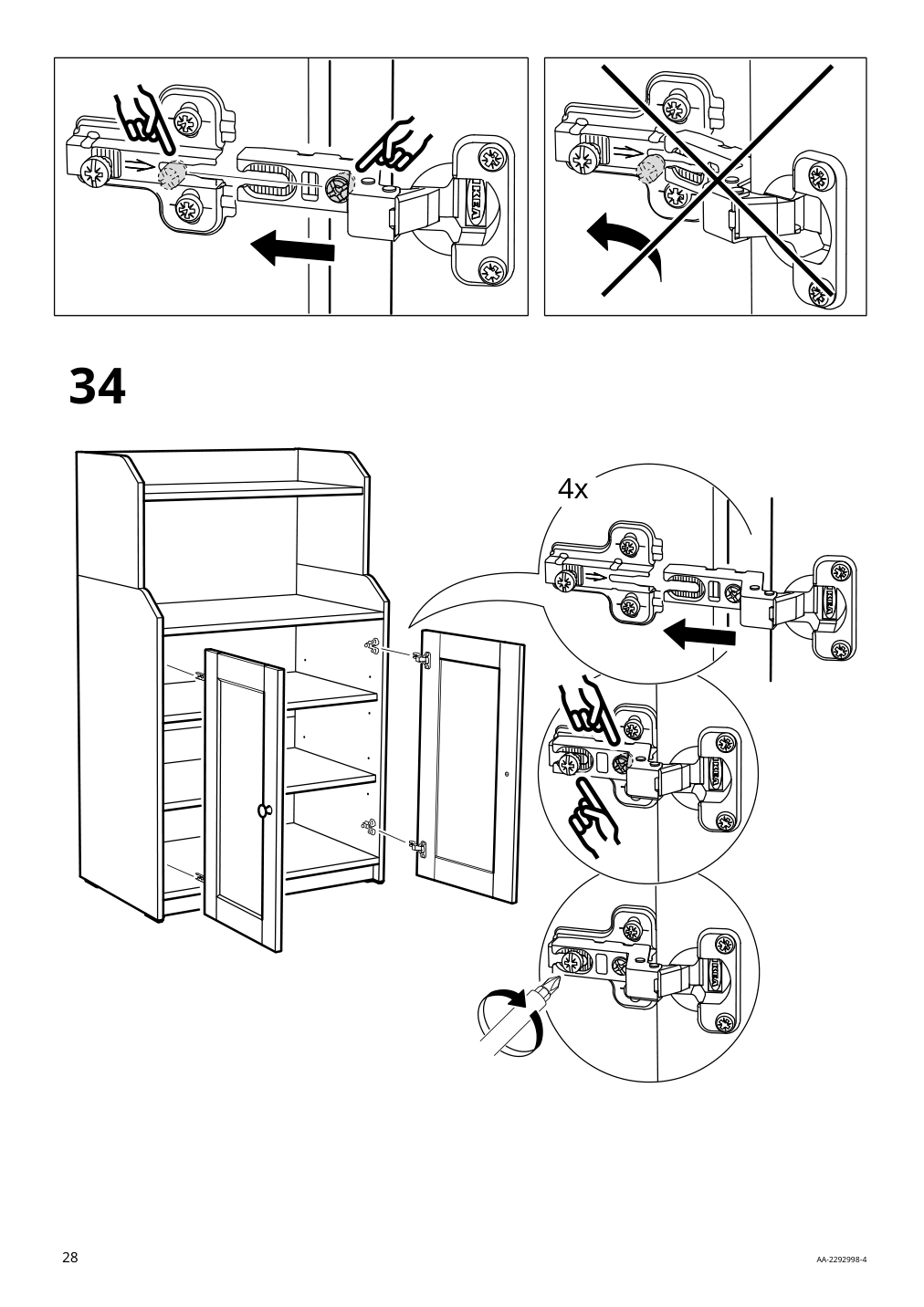 Assembly instructions for IKEA Hauga cabinet with 2 doors gray | Page 28 - IKEA HAUGA cabinet with 2 doors 404.150.50