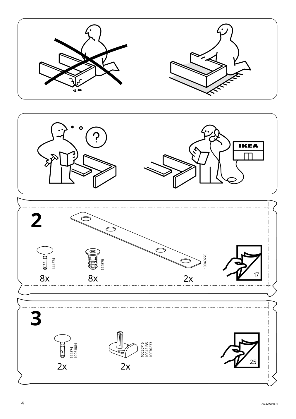 Assembly instructions for IKEA Hauga cabinet with 2 doors gray | Page 4 - IKEA HAUGA/BLECKBERGET desk and storage combination 094.365.02