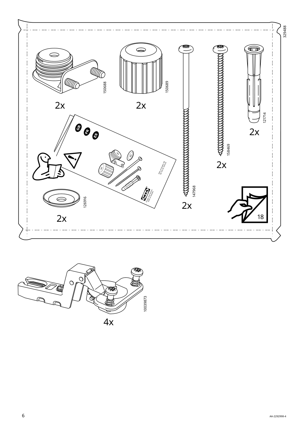 Assembly instructions for IKEA Hauga cabinet with 2 doors gray | Page 6 - IKEA HAUGA/BLECKBERGET desk and storage combination 094.365.02