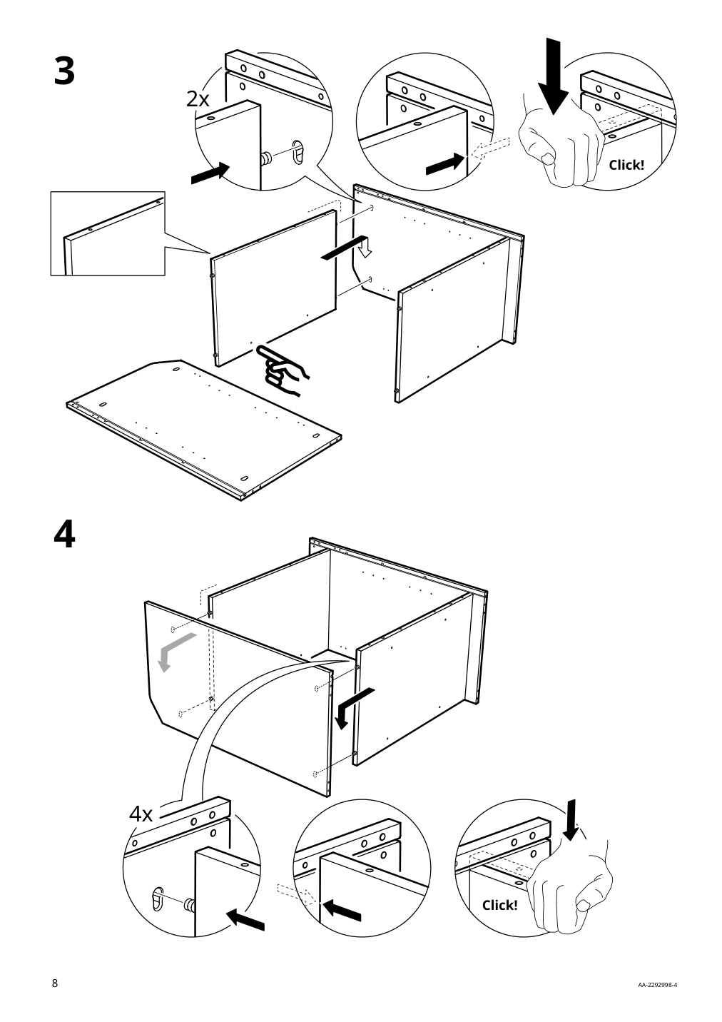 Assembly instructions for IKEA Hauga cabinet with 2 doors gray | Page 8 - IKEA HAUGA/BLECKBERGET desk and storage combination 094.365.02