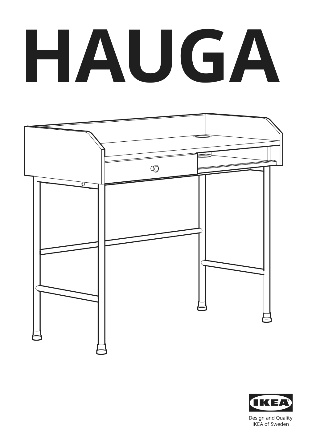 Assembly instructions for IKEA Hauga desk gray | Page 1 - IKEA HAUGA/BLECKBERGET desk and storage combination 094.365.02