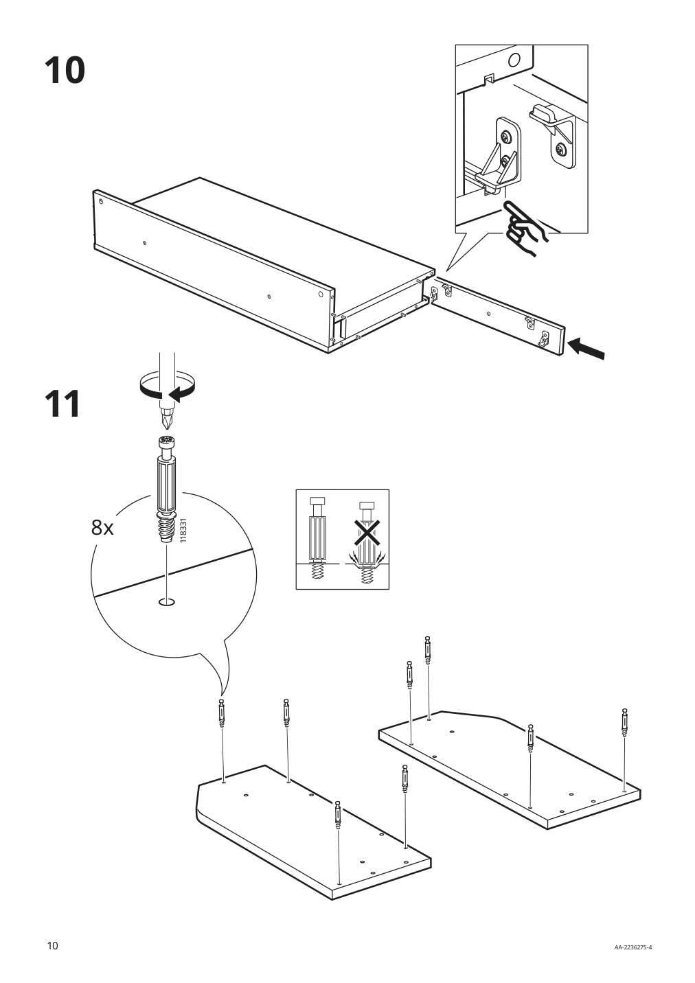 Assembly instructions for IKEA Hauga desk white | Page 10 - IKEA HAUGA desk 904.776.77