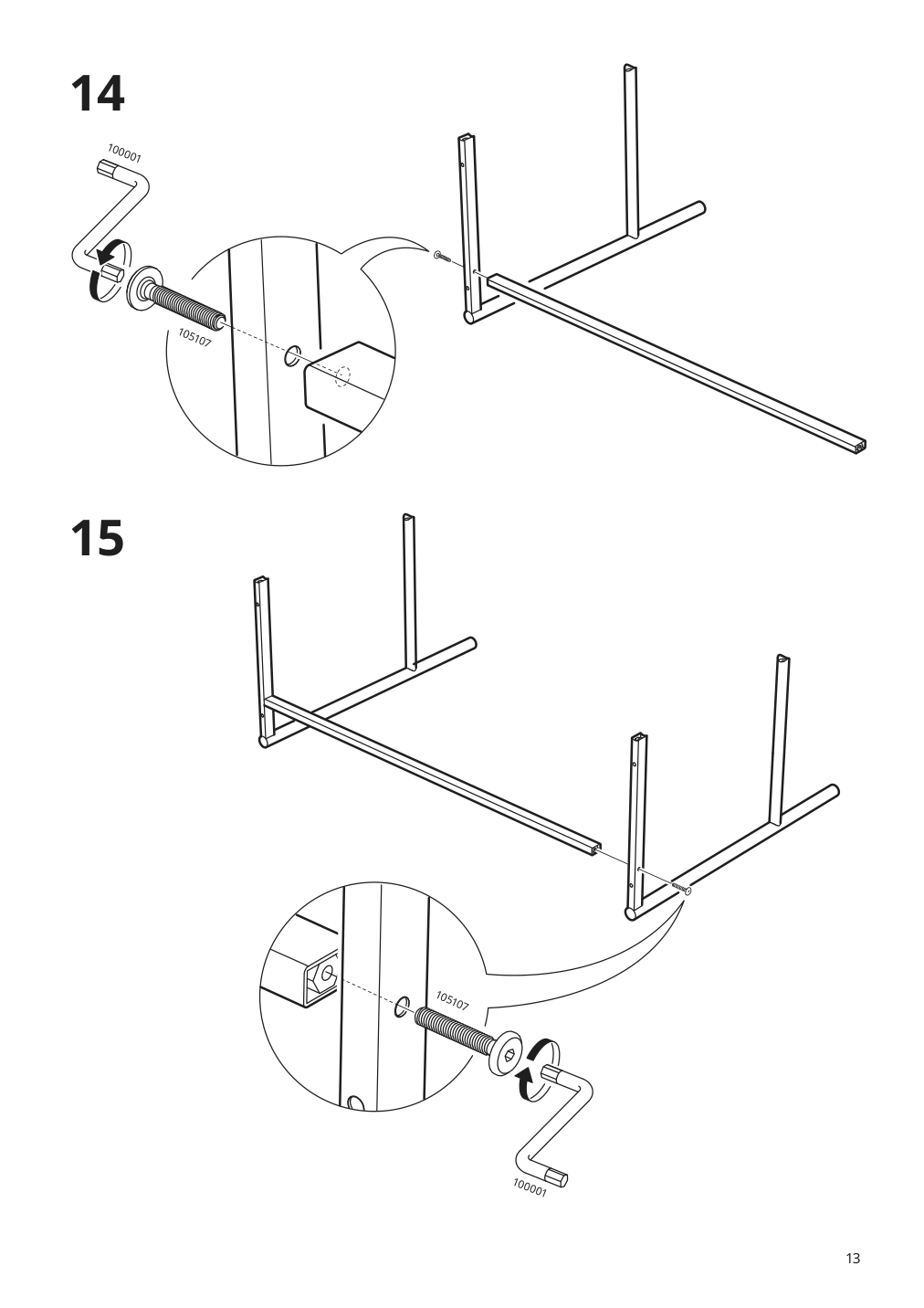 Assembly instructions for IKEA Hauga desk gray | Page 13 - IKEA HAUGA/BLECKBERGET desk and storage combination 094.365.02