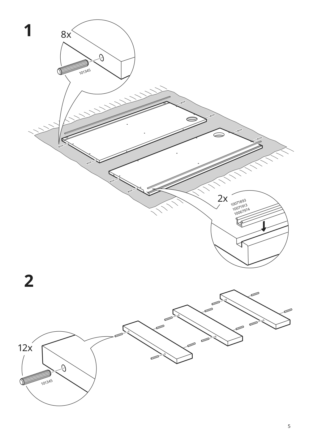 Assembly instructions for IKEA Hauga desk gray | Page 5 - IKEA HAUGA/BLECKBERGET desk and storage combination 094.365.02