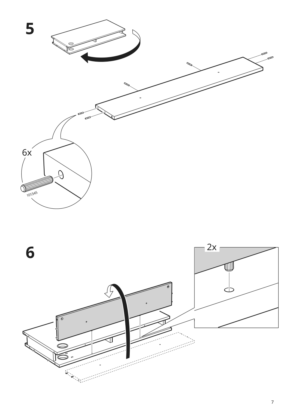 Assembly instructions for IKEA Hauga desk white | Page 7 - IKEA HAUGA/BLECKBERGET desk and storage combination 694.364.72