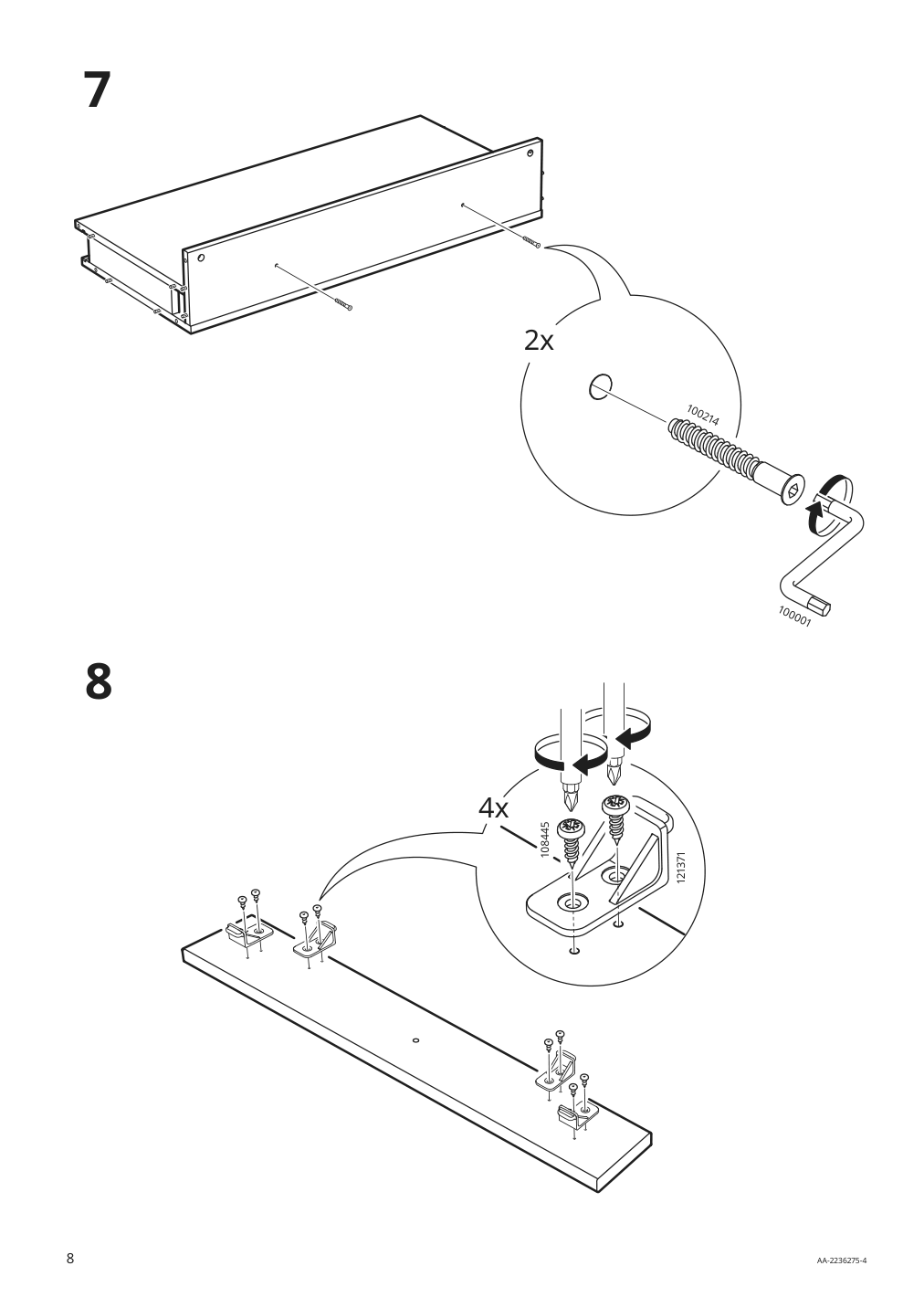 Assembly instructions for IKEA Hauga desk gray | Page 8 - IKEA HAUGA/BLECKBERGET desk and storage combination 094.365.02