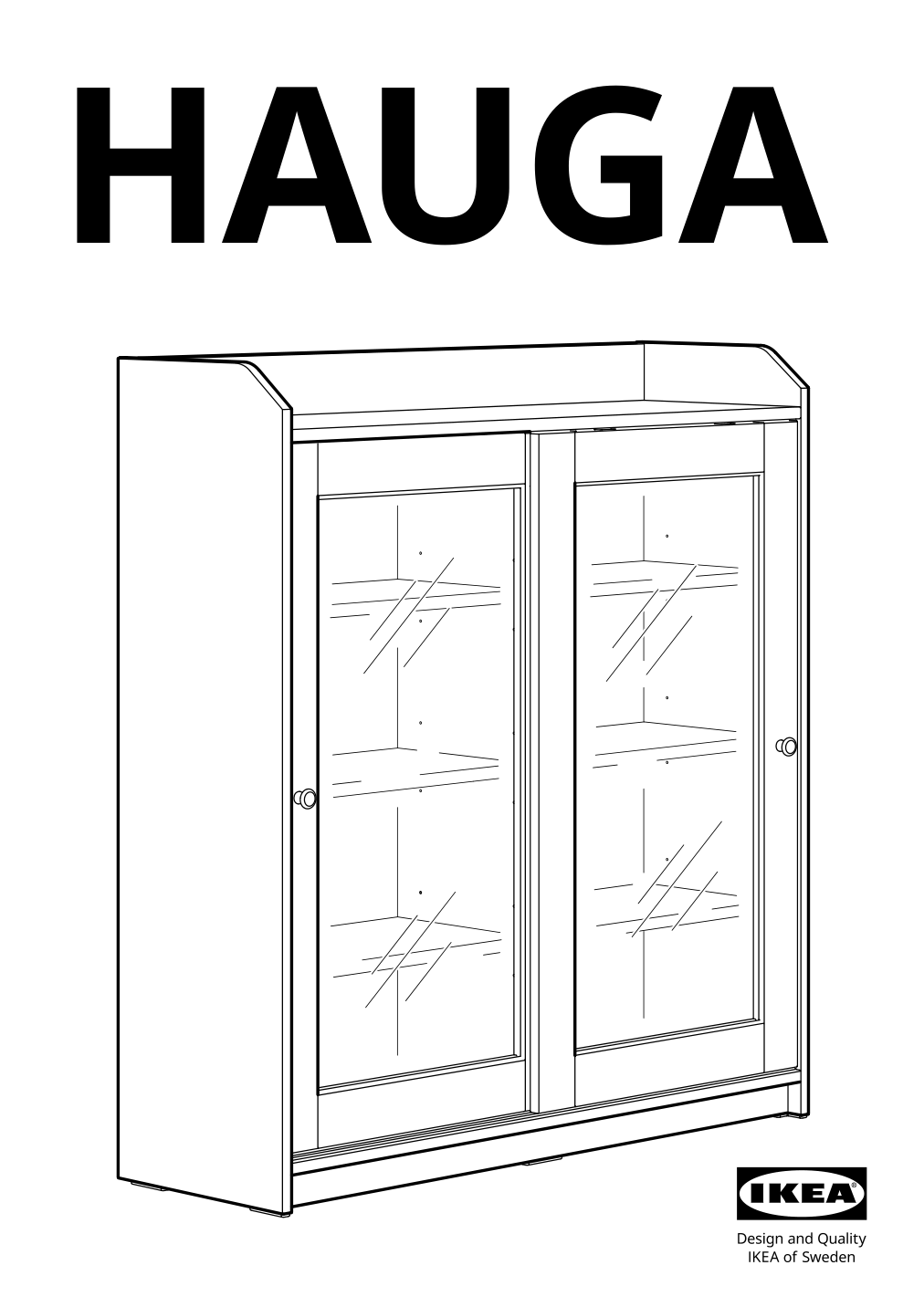 Assembly instructions for IKEA Hauga glass door cabinet gray | Page 1 - IKEA HAUGA storage combination 093.886.43