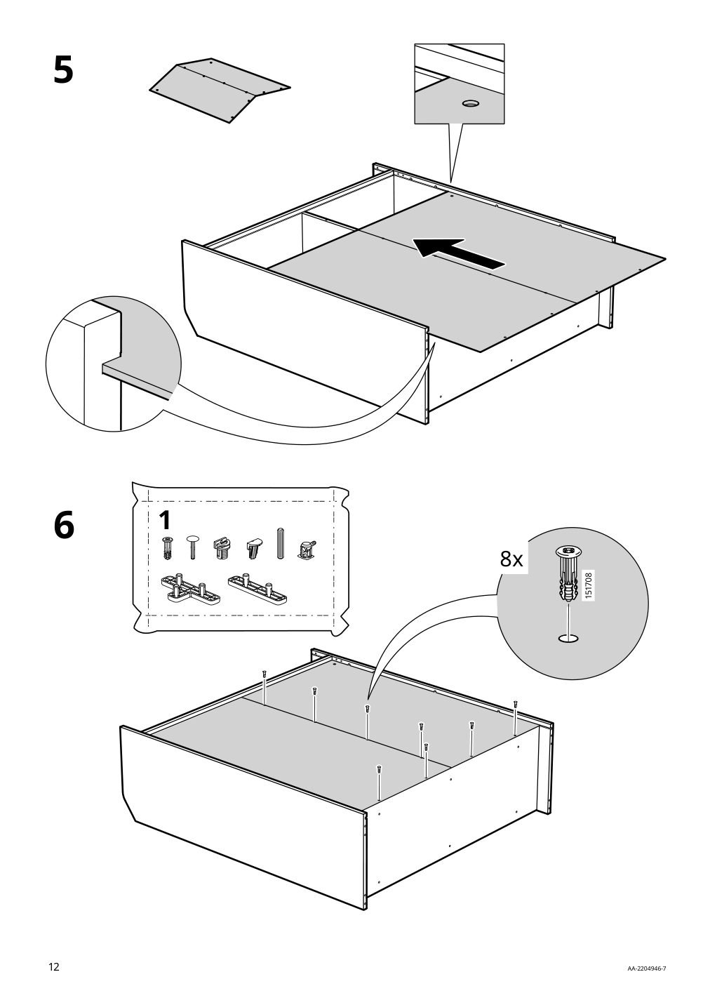 Assembly instructions for IKEA Hauga glass door cabinet white | Page 12 - IKEA HAUGA storage combination 893.886.44