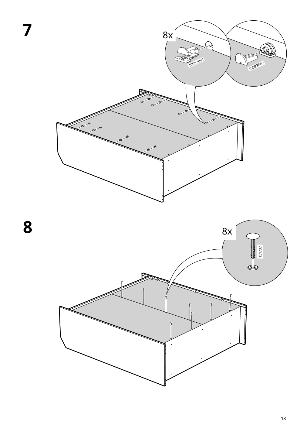 Assembly instructions for IKEA Hauga glass door cabinet gray | Page 13 - IKEA HAUGA storage combination 093.886.43